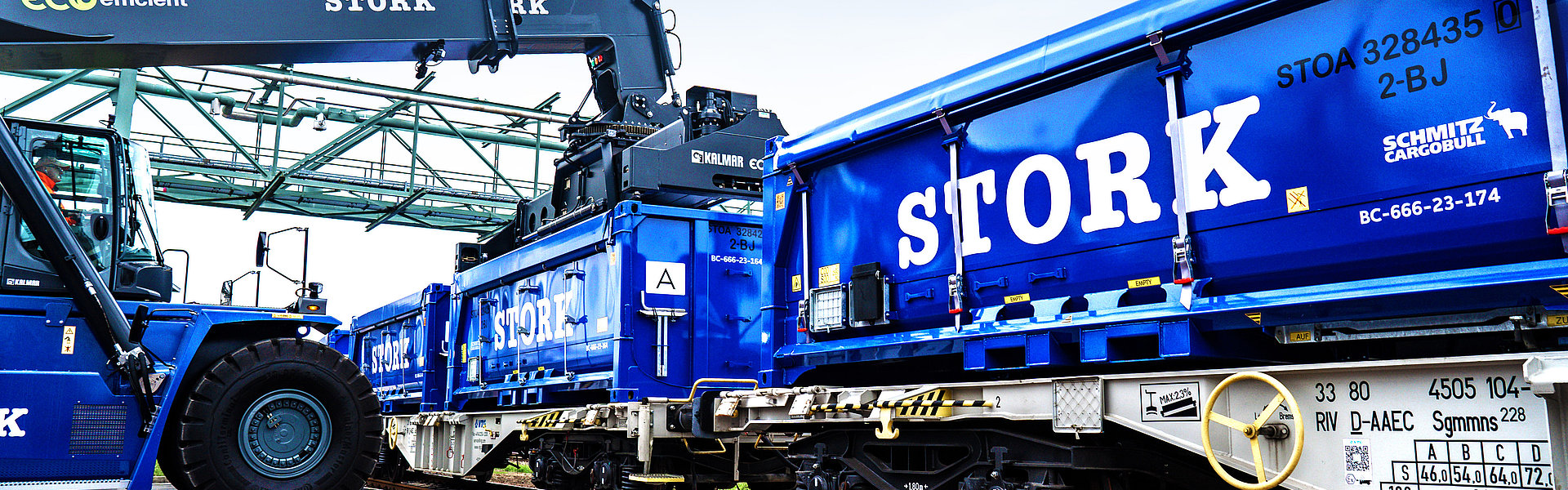 Bahnbeladung mit unserem Kalmar Reachstacker